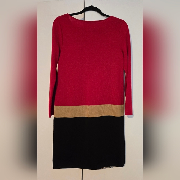 Maria Bennentani Wool Blend Colourblock Dress Made in Italy - Picture 3 of 8